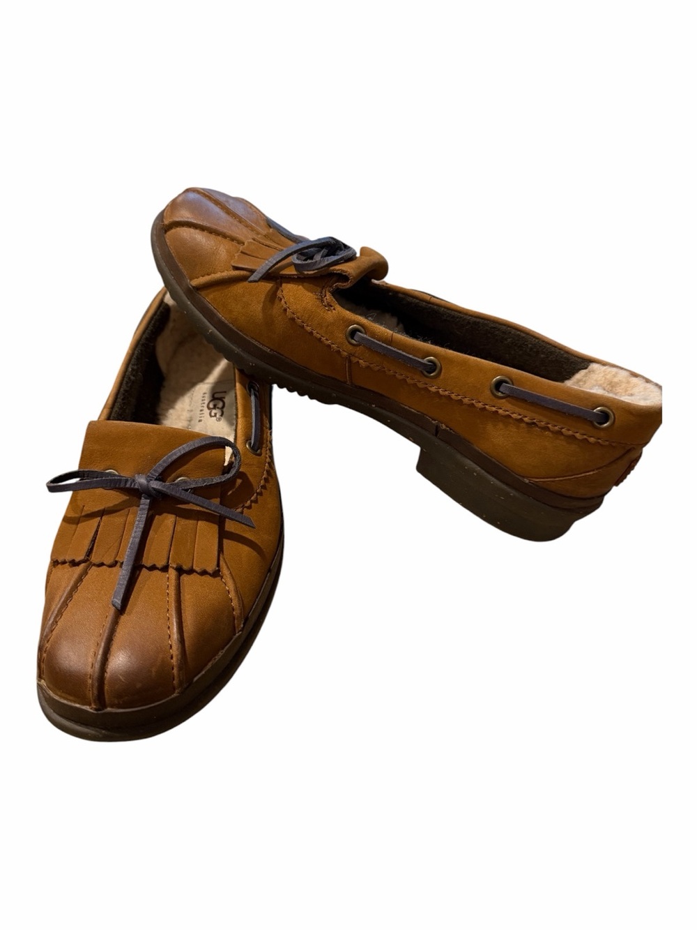 UGG Haylie Women’s Duck Shoe Cozy Fleece Lining Chestnut Color Size 6.5